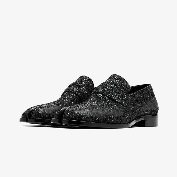 Laminated Leather Split-toe Loafers - Arno Conti Shoe
